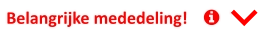 Belangrijke mededeling!       